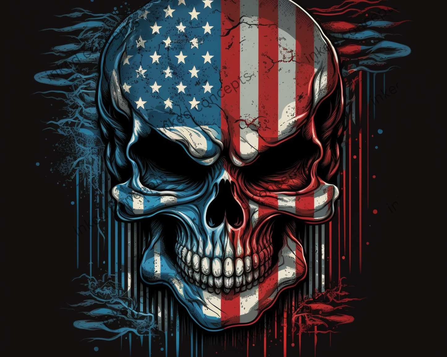 American Flag Skull