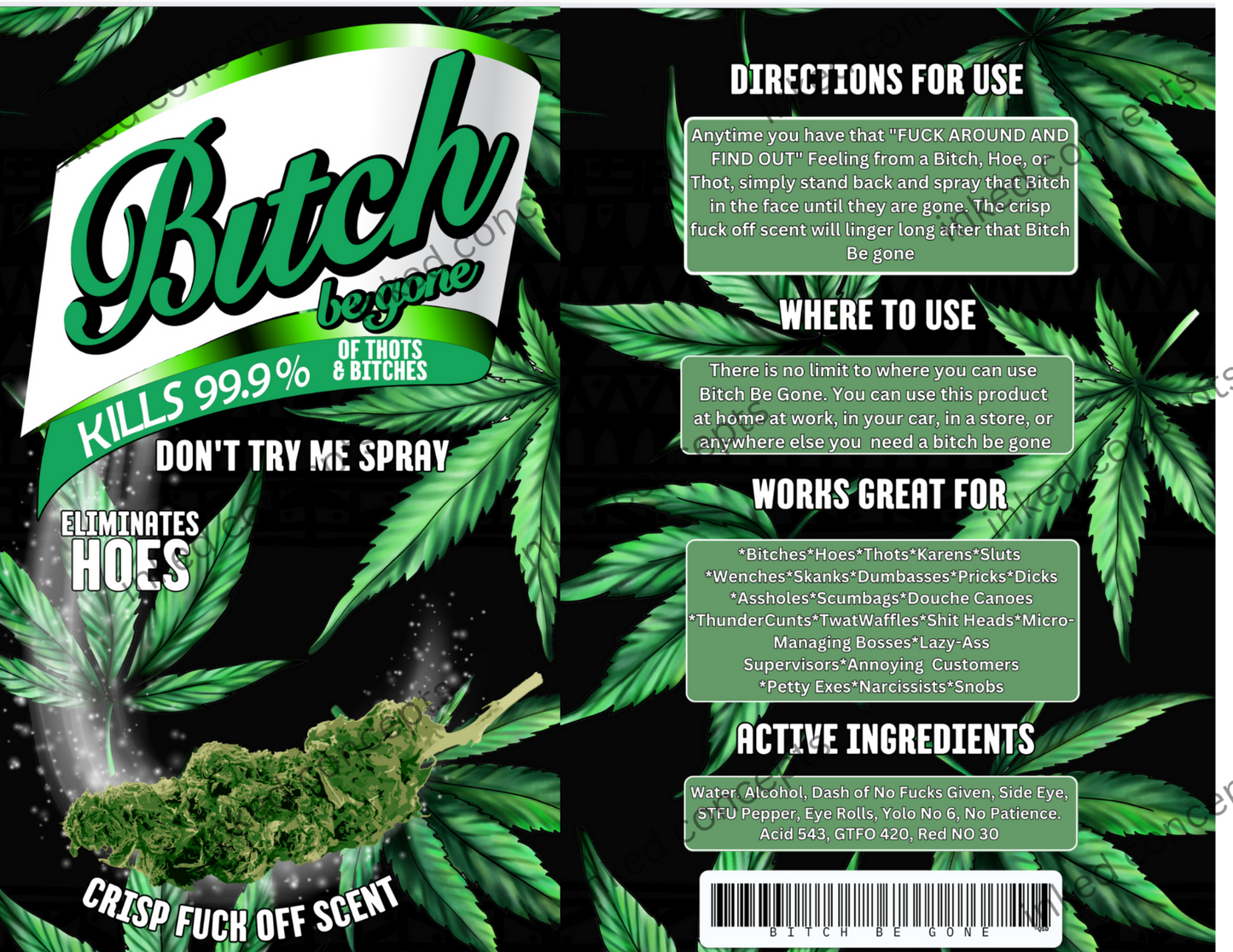 Cannabis Bitch Be Gone Spray