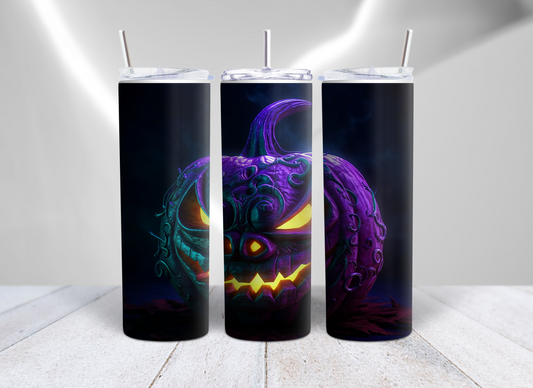 Scary Purple Halloween Pumpkin (Glow Available)